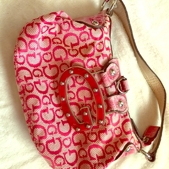 guess pink bag